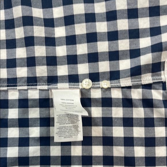 Blue and White Checkered Men's Shirt - Picture 4 of 6